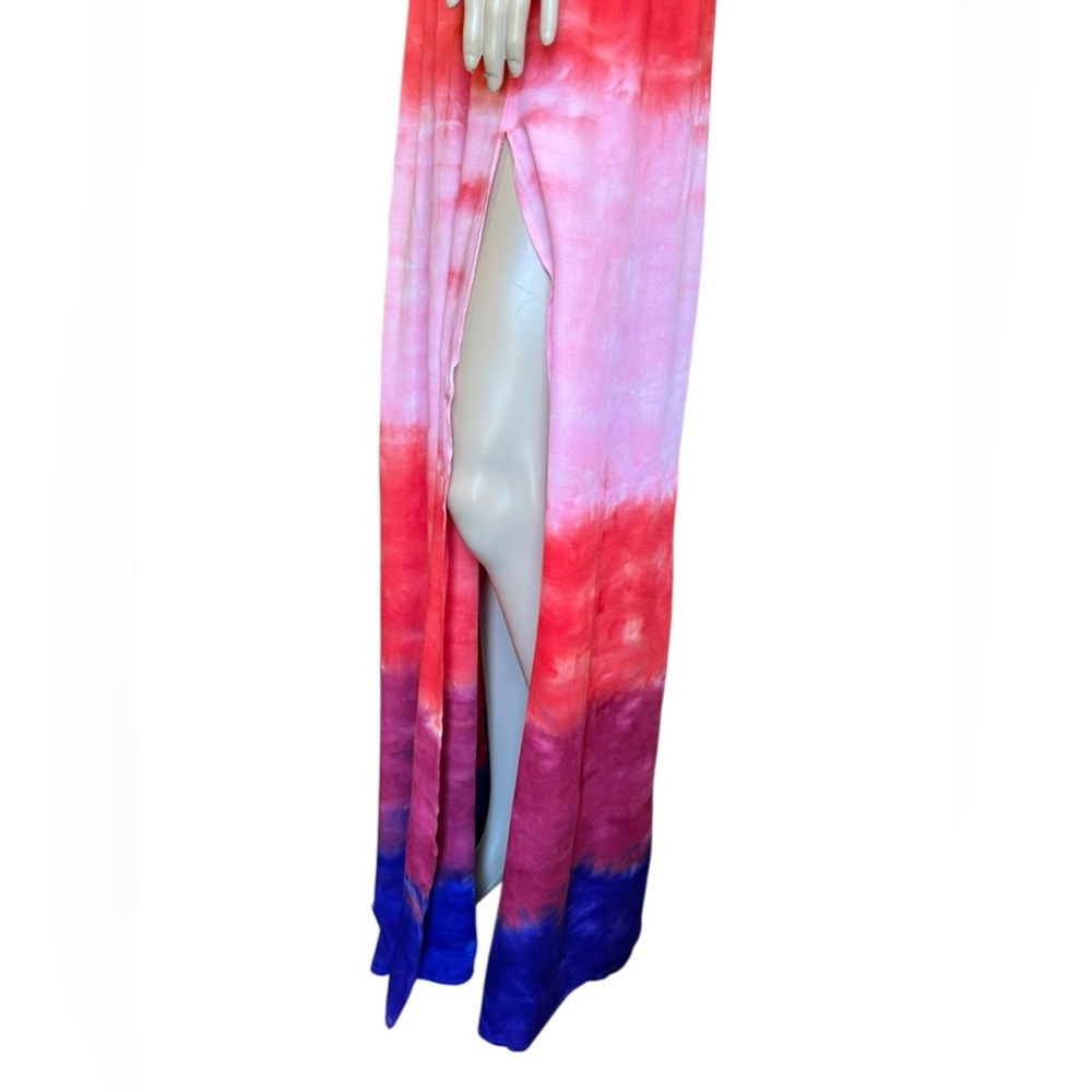 Young Fabulous & Broke Red Indigo Colorful Sleeveless V-neck Maxi Dress XS - Picture 6 of 12